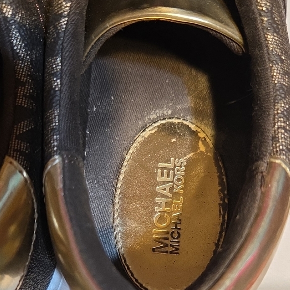 Michael Kors Women's Monogram Black Sneakers - Picture 4 of 8